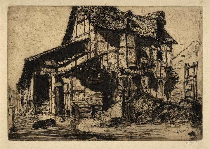 Maison délabrée ; L'habitation dangeureuse (Traduction) ; 'Twelve Etchings from Nature', 'French Set' (de l'ensemble)_0