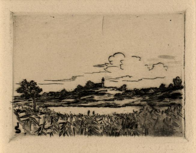 Paysage à l'étang, Joseph Sattler, 2e quart 20e siècle