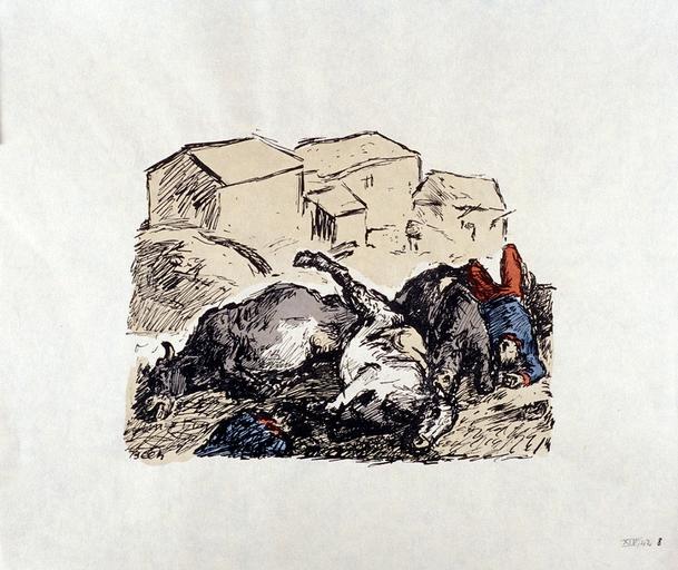Bauernhof mit Vieh- und Pferdekadaver_0