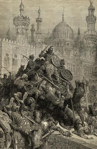 Illustration pour 'Roland Furieux' de l'Arioste, 'La bataille devient de plus en plus terrible'_0