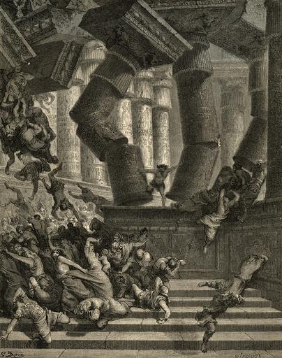 Illustration pour la 'Sainte Bible', Mort de Samson_0