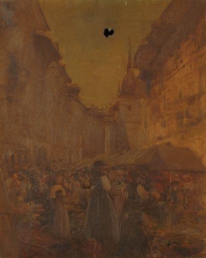 Marché à Berne, Gustave Adolphe Jundt, 19e siècle