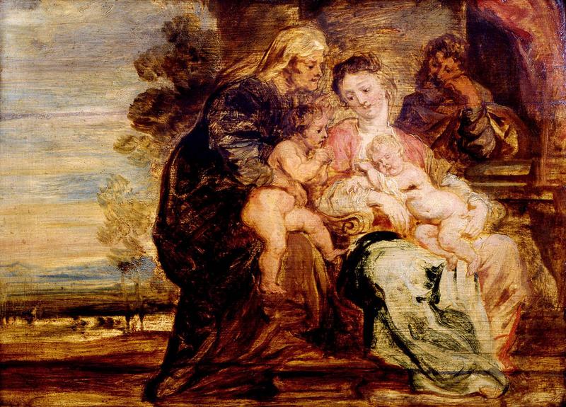 Sainte famille avec sainte Elisabeth et saint Jean_0