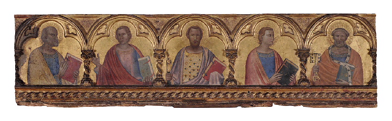 Cinq apôtres en buste (Fragment de prédelle)_0