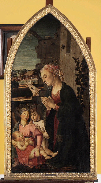 Adoration de l'Enfant avec deux anges_0