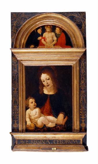 Vierge à l'Enfant ; Le Christ entre la Vierge et Saint Jean ((dans la lunette cintrée))_2