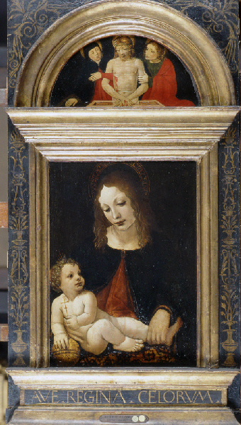 Vierge à l'Enfant ; Le Christ entre la Vierge et Saint Jean ((dans la lunette cintrée))_1