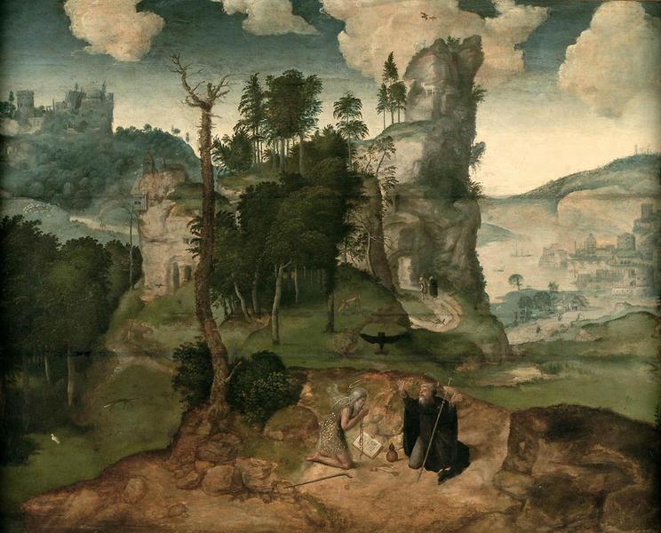 Saint Paul et saint Antoine dans le désert, Joachim Patinir, 1520-1530