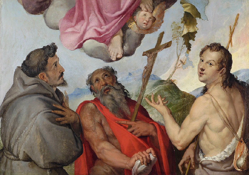 Saint Jean Baptiste, saint Jérôme et saint François_0