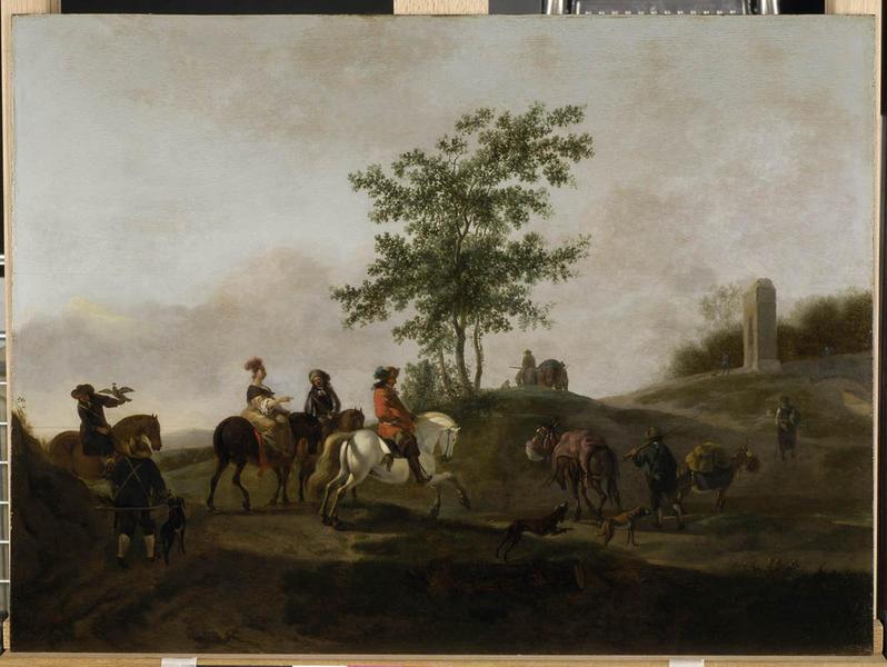 Paysage avec chasseurs et muletiers_0