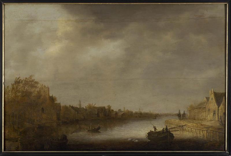 Vue d'Utrecht ; Paysage hollandais avec rivière_0