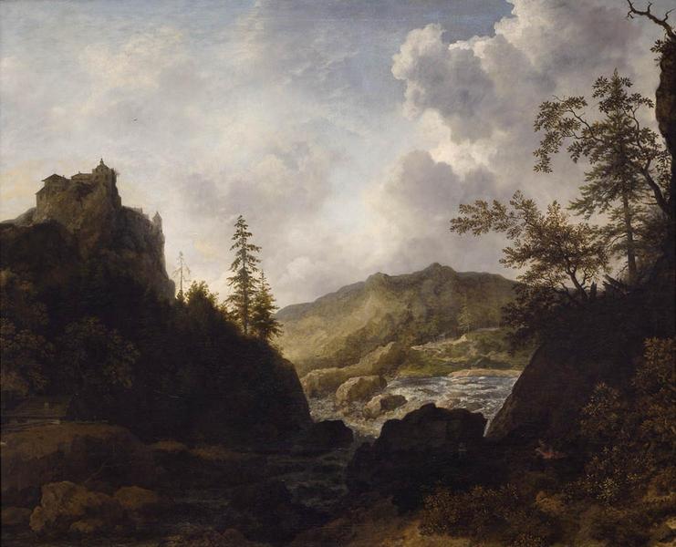 Paysage nordique avec un château sur une colline ; Paysage de Norvège (autre titre)_0