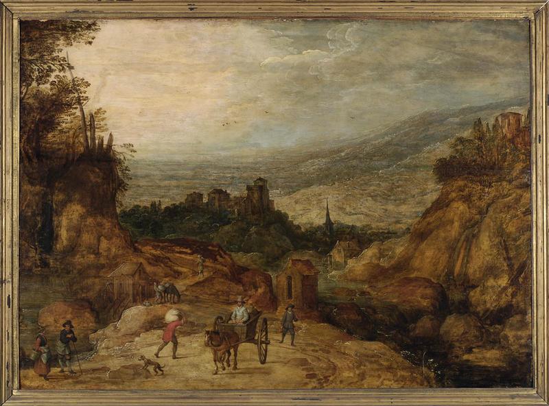 Paysage montagneux avec villageois, Joos de Momper, 4e quart 17e siècle