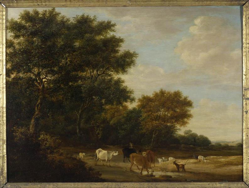 Paysage avec troupeau, Jacob Salomonsz van Ruysdael, 2e moitié 17e siècle