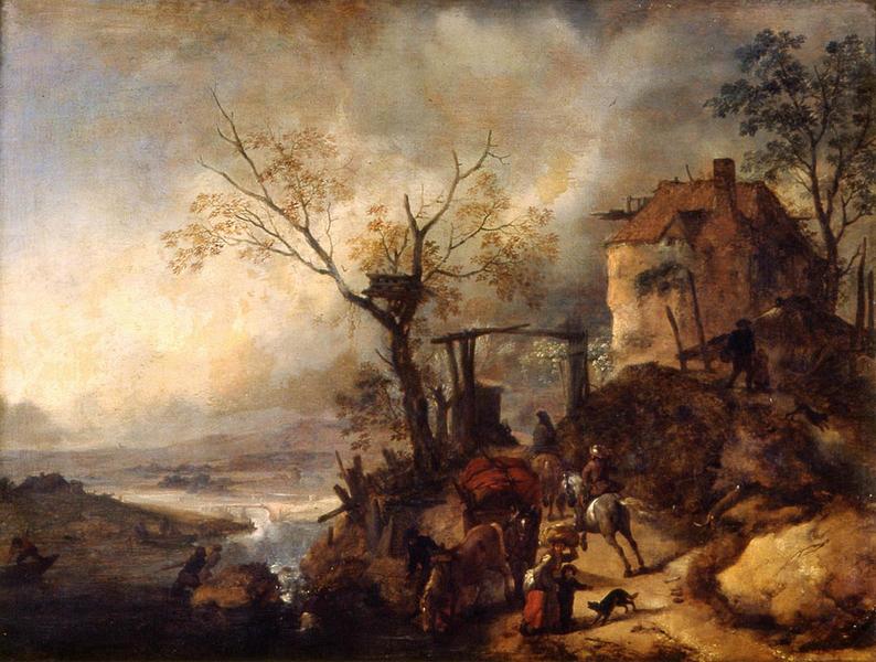 Paysage avec un manoir ; Le passage de la douane (ancien titre)_0