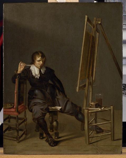 Le repos du peintre ; Portrait de l'artiste dans son atelier (autre titre)_0