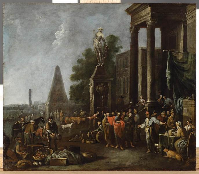Scène de la vie du Christ ; Guérison de l'aveugle, Cornelis de Wael, 17e siècle