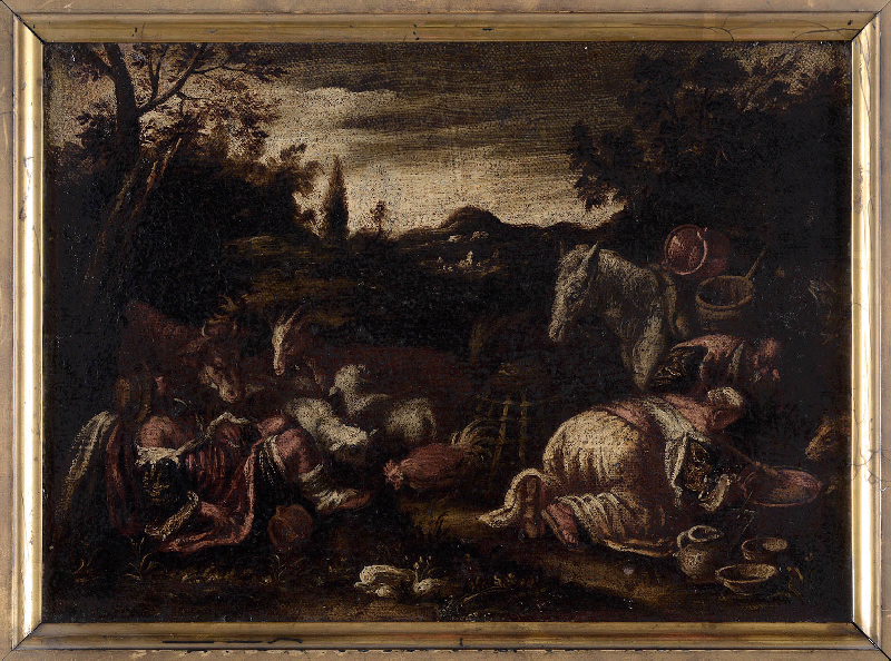 Paysage avec scène campagnarde ; Paysage avec troupeau, Jacopo Bassano, 16e siècle