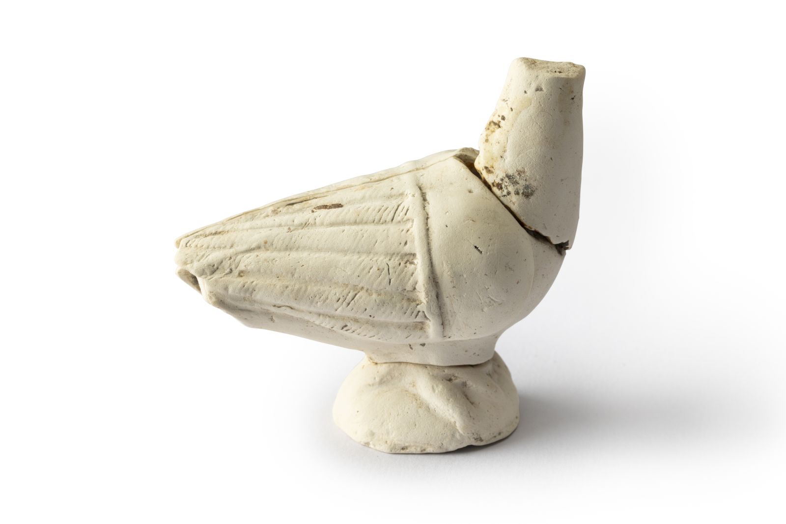 Figurine de colombe en terre cuite blanche_0