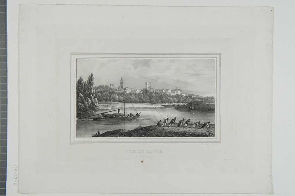 Vue de Rions. Bords de Garonne, Gustave de Galard, 1829