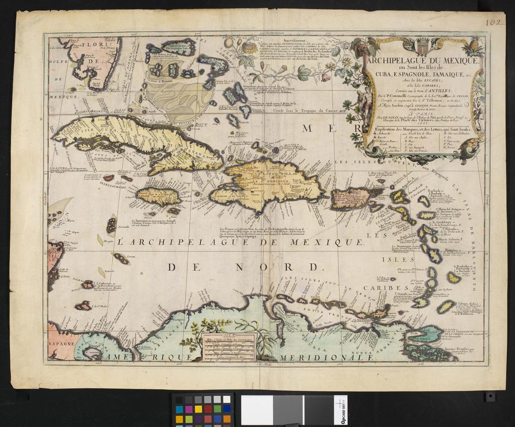 Vue du Cap François, Plan de la Ville du Cap, à la côte septentrionale de Saint Domingue, Vincenzo Maria Coronelli, 1688