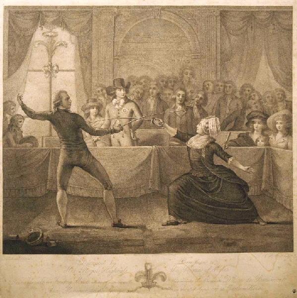 Combat de Melle la Chevalière d'Eon de Beaumont avec Monsieur de St George, le 9 avril 1787_0