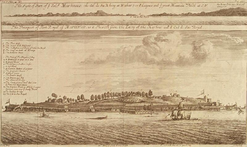 Deux vues de l'île de la Martinique, Jan Kip, 1695-1705