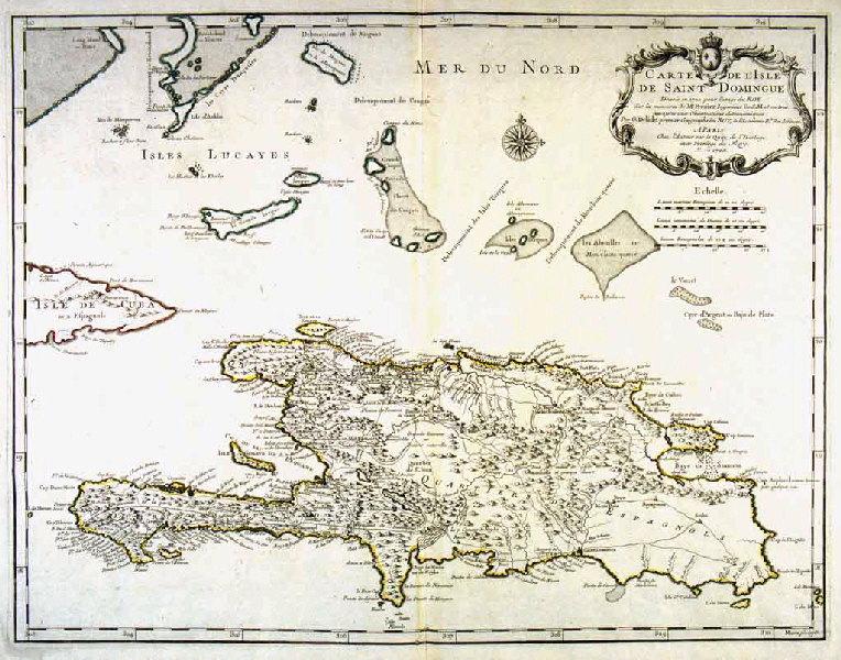 Carte de l'Isle de Saint Domingue, Guillaume Delisle, 1725
