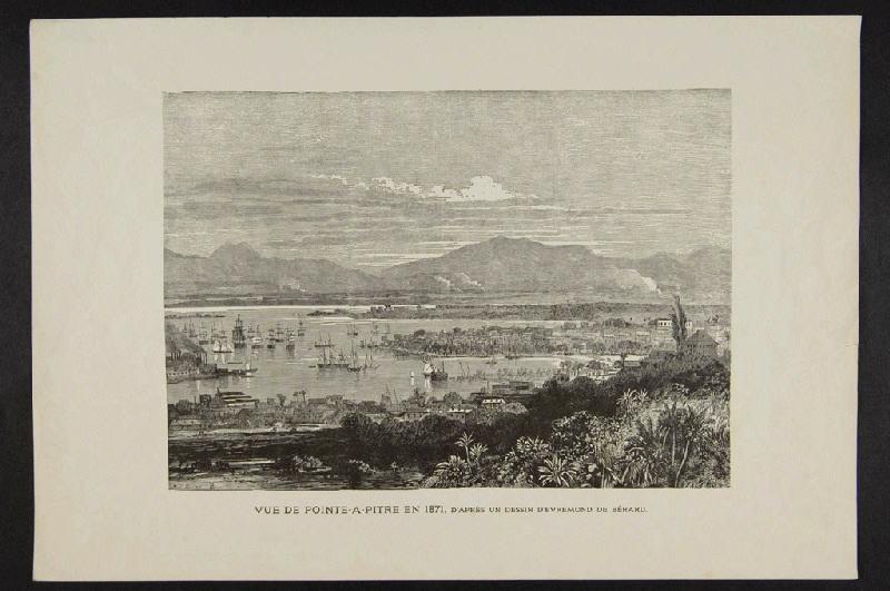 Vue de Pointe-à-Pitre en 1871, Evremond de Berard, 3e quart 19e siècle
