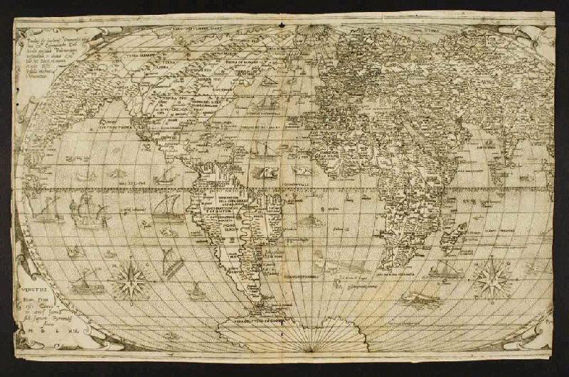 Mappemonde avec une représentation des continents européen, africain, américain, asiatique_0