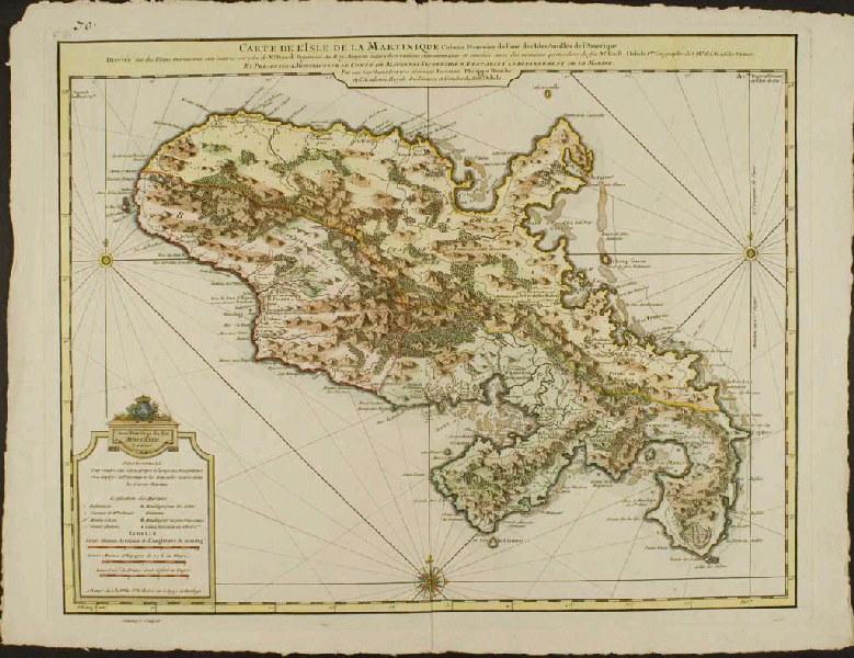 Carte de l'Isle de la Martinique, Colonie Françoise de l'une des Isles Antilles de l'Amerique, Guillaume Delisle, 4e quart 17e siècle