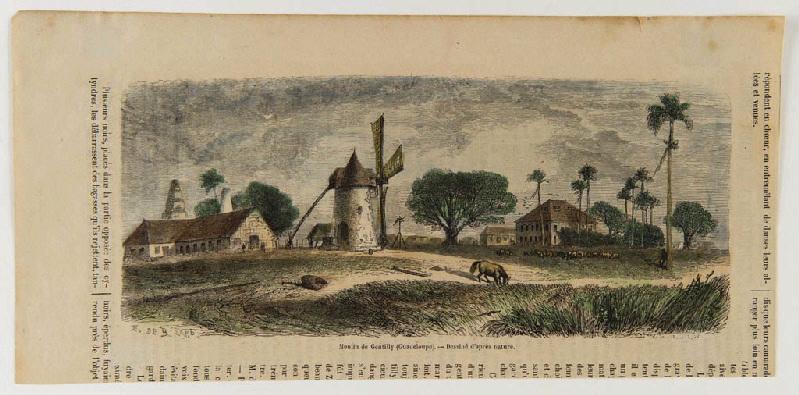 Moulin de Gentilly, Guadeloupe, Evremond de Berard, 19e siècle