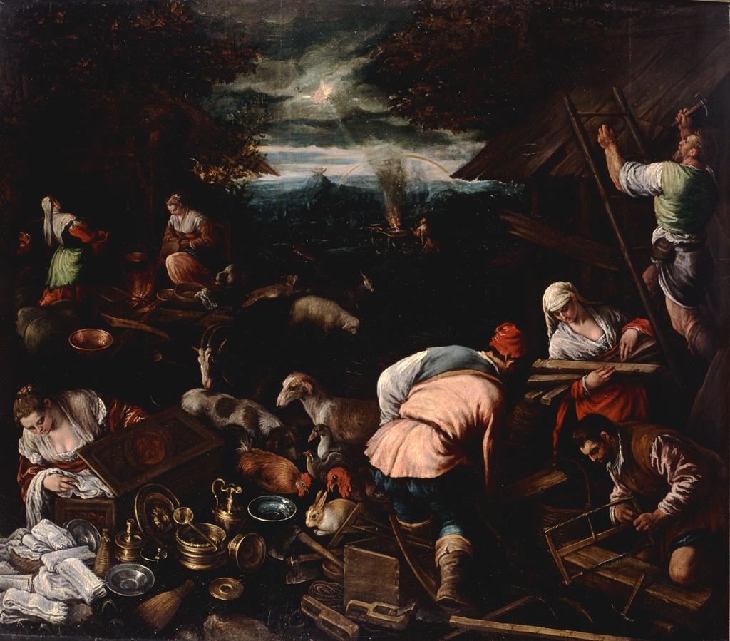 Le Sacrifice de Noé après la sortie de l'arche, Leandro Bassano, 16e siècle, 17e siècle