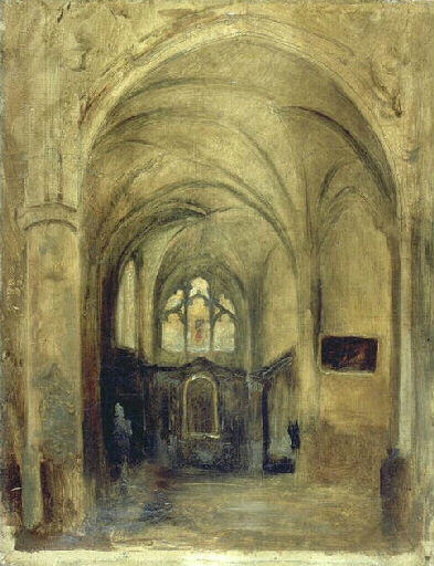 Intérieur d'église, Adrien Dauzats