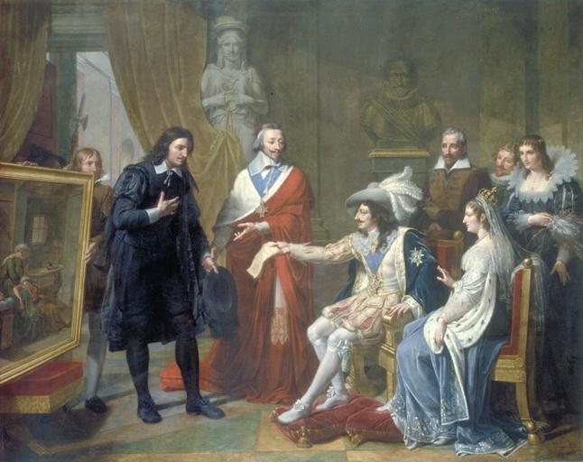 LOUIS XIII REMET A POUSSIN LE BREVET DE PREMIER PEINTRE DU ROI_0