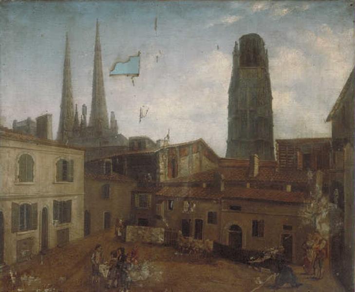 Vieux quartier de Bordeaux avec les flèches de Saint-André_0