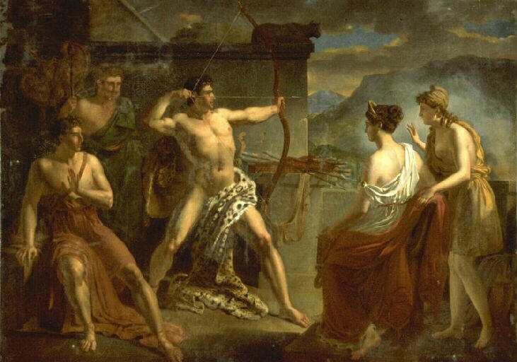 Scythès tendant l'arc de son père, Jean Adolphe Papin, 19e siècle