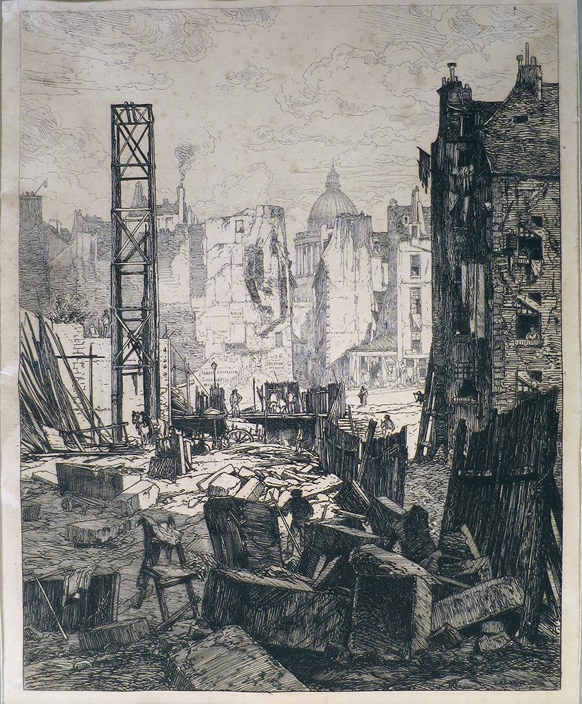 Démolition pour le percement du Boulevard Saint-Germain à Paris_0
