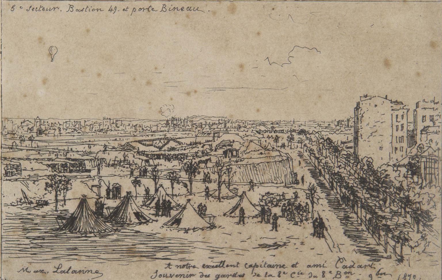 5ème Secteur. Bastion 49 et Porte Bineau, Maxime Lalanne, 1870-1871