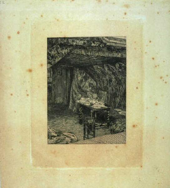 Le Look-out. Cabinet de Victor Hugo ; Intérieur, table de travail dans un décor théâtral (ancien titre)_0