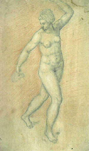 Femme nue debout semblant danser_0