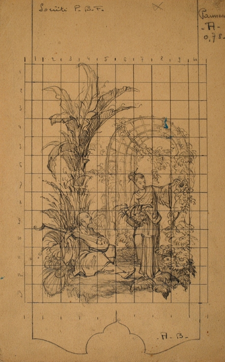 Décor asiatique : panneau A, Pierre-Albert Bégaud, 20e siècle