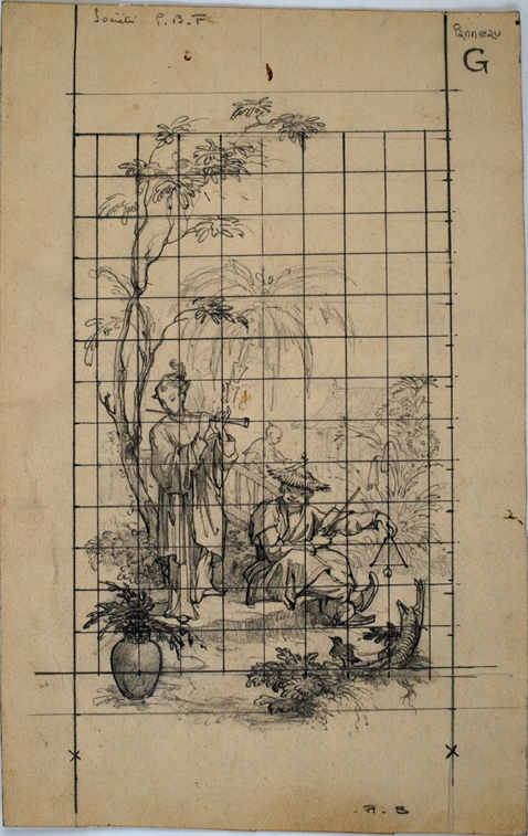 Décor asiatique : panneau G, Pierre-Albert Bégaud, 20e siècle