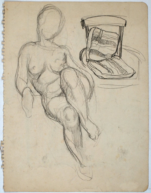 Études de femme nue et de fauteuil, Pierre-Albert Bégaud, 20e siècle