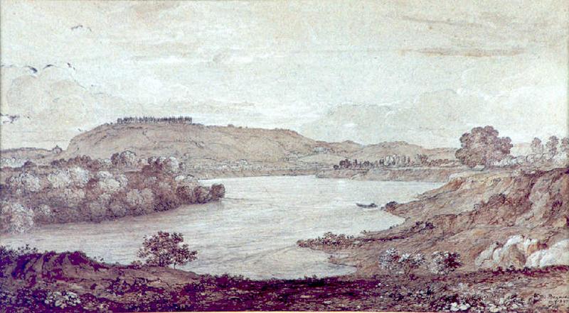 Paysage, lac et colline, Nicolas Didier Boguet, 1837