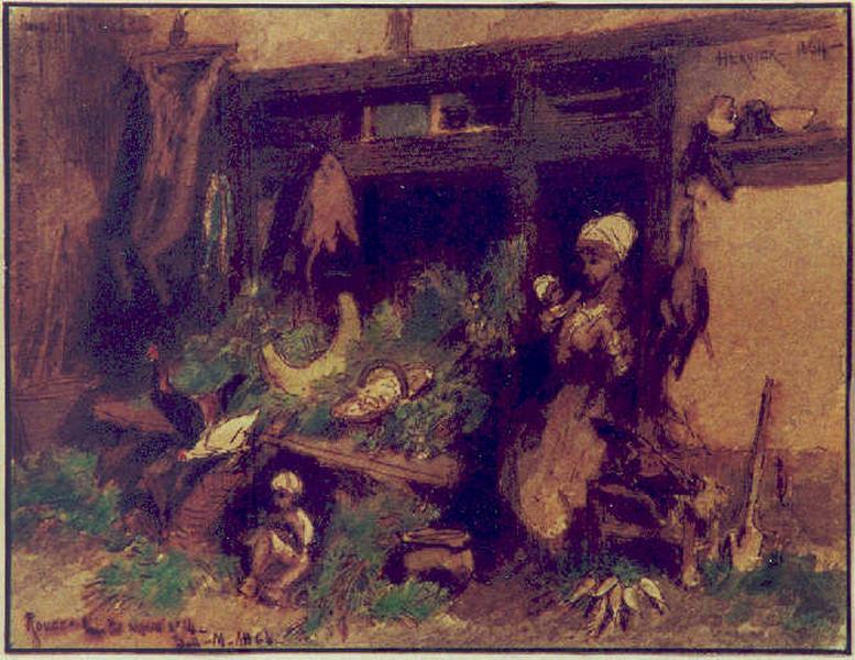 Etal, femme et enfants, Louis Adolphe Hervier, 1864