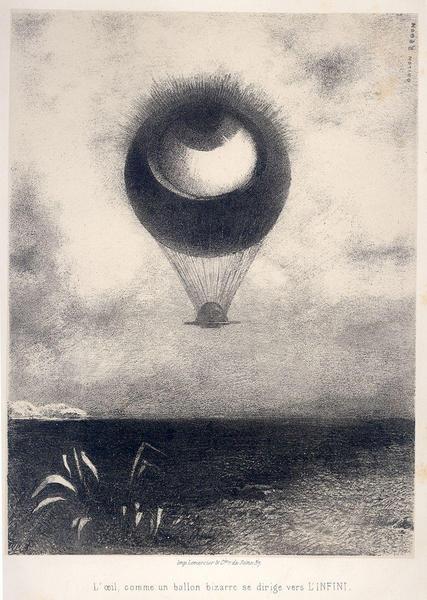 A Edgar Poe : 6 lithographies (planche 1) ; L'oeil, comme un ballon bizarre se dirige vers L'INFINI (autre titre)_0