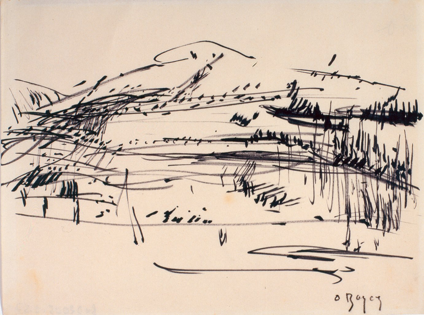 Paysage, colline, Odette Boyer-Chantoiseau, 20e siècle