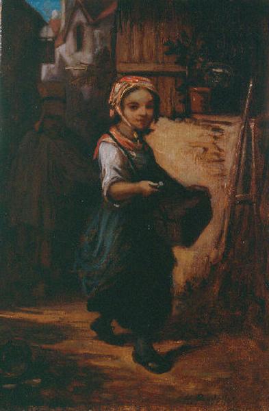 Enfant au panier, Hippolyte Pradelles, 19e siècle