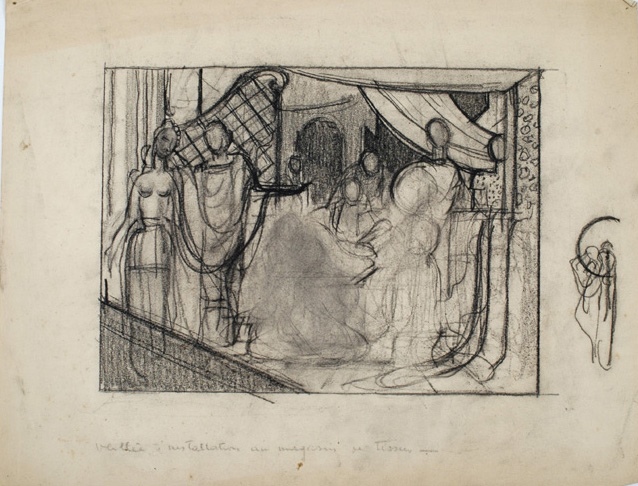 Veillée d'installation au magasin de tissus, Pierre-Albert Bégaud, 20e siècle